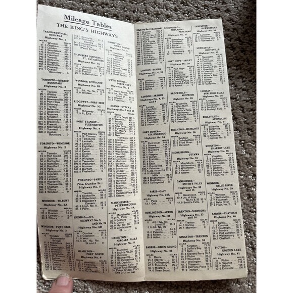 1938-1939 Ontario Official Government Road Map - Picture 2 of 6